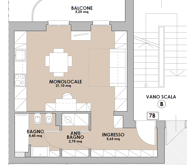 Monolocale di nuova realizzazione in borgo Sant’Antonio